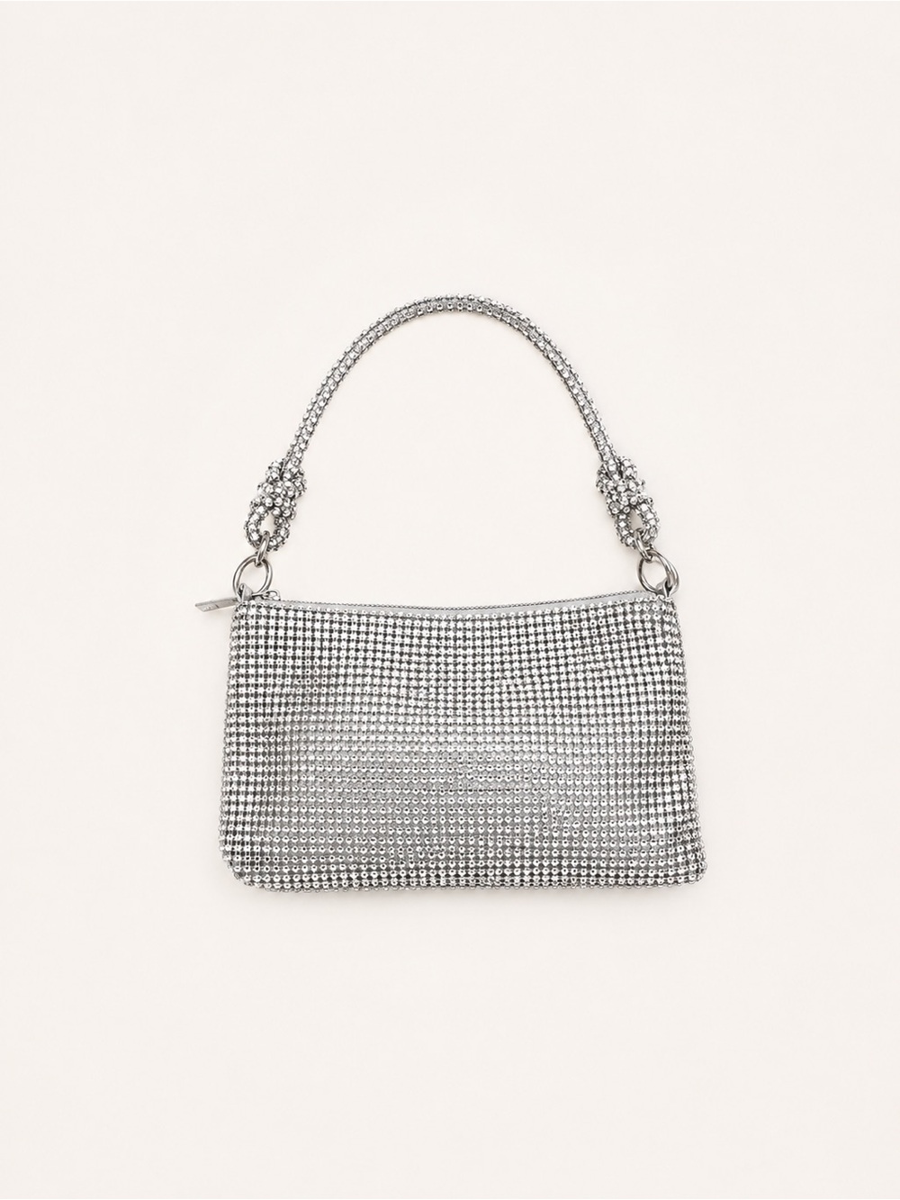 Amazon Silver Crystal Mesh Wristlet Shoulder Bag